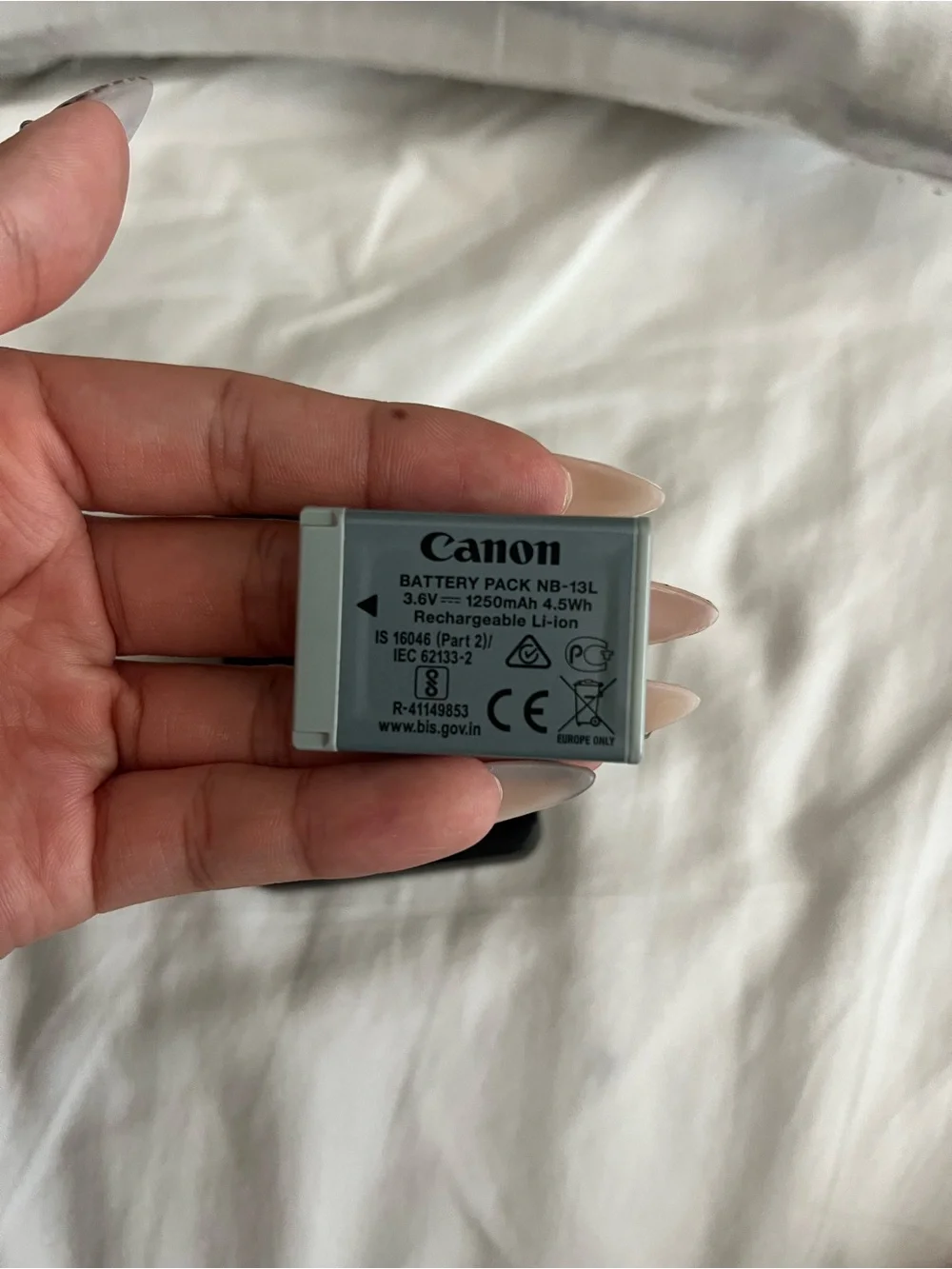 Canon NB-13L Rechargeable Camera Battery Light Gray